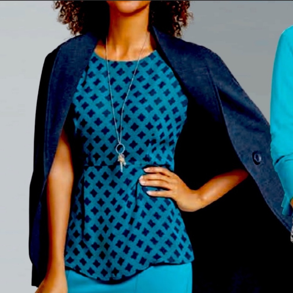CAbi Foulard Split Back Blouse